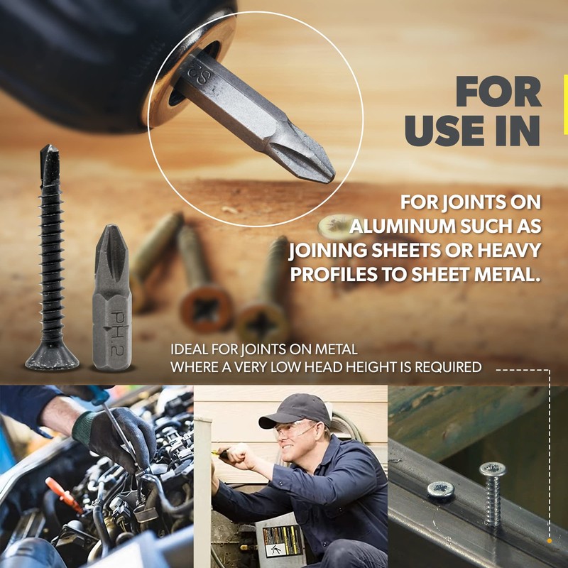 DOJA Barcelona Self-Drilling Screws with PH2-25 Tip 100 Countersunk Screws