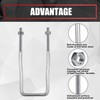 VIAGL U-Bolt Trailer Spare Tire Bracket, Spare Tire Carrier Galvanized