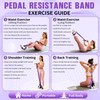 Upgraded Durable Pedal Resistance Band with Handle, 75LBS Adjustable 3