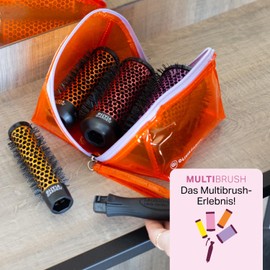 Olivia Garden Multibrush Travel Kit - Round Brush 4-in-1 with Interchangeable Attachments - Sizes 25, 35, 45, 55 - Perfect for Blowouts & Styling on the Go