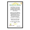 Novena to St Martha Laminated Prayer Card Blessed by Pope