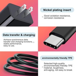 Wall Charger USB Type C Charging Cable Cord Fit for Remarkable 2 Paper Tablet, Nook GlowLight 4 BNRV1100 4e (2022), onn 11.6 Tab 8" Kids, Onn Pro 8", Pro 10.1", ONN Surf 8”, ONN Surf 10.1”Tablet Gen 2