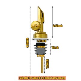 2 Pcs Stainless Steel Olive Oil Bottle Pourers Self Closing Wine Dispenser Spout Auto Flip Feature Liquor Pour Spouts for Pours Liquid Cocktail Wine Vinegar Cork (Gold)