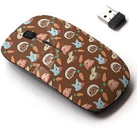 2.4G Wireless Mouse with Cute Pattern Design for All Laptops and Desktops with Nano Receiver - Cute Bunny Rabbit Colorful
