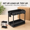 2-Tier Under Sink Organizer with Pull-Out Drawer & Hooks