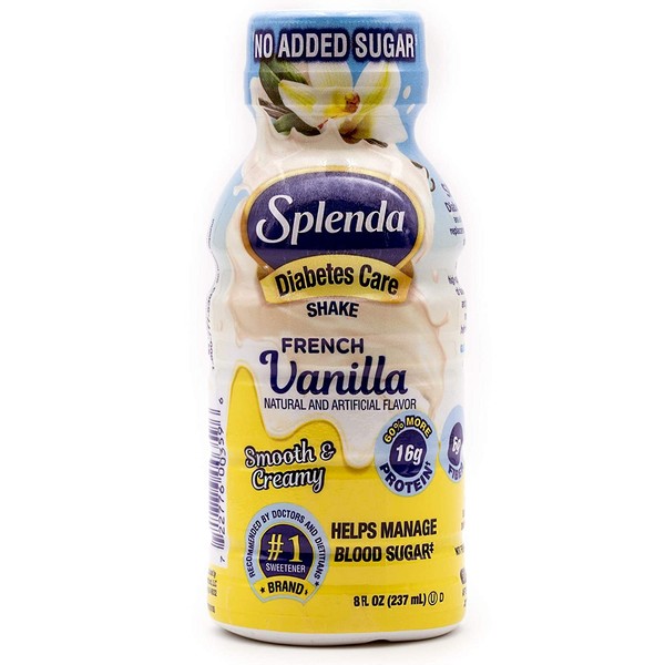 Splenda Diabetes Care Shakes - Meal Replacement Shake, French Vanilla, 8 Fl Oz (Pack of 24)