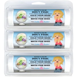 Premium Mini Toilet Paper Rolls | Travel-Size for Purses | Convenient Plastic Dispenser | Toilet, Porta Potty & Outhouse Humor (3-Pack) (002 Keep Calm Bathroom - Blonde)