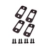 QCAA Solid Brass Deadbolt Strike Plate, Door Backplate, Round Corner,