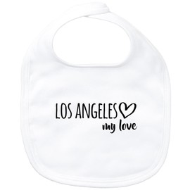 Huuraa Baby Lätzchen Los Angeles my love Geschenk Unisex Latz White Bio Baumwolle Los Angeles Geschenkidee