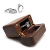 Ring Box Walnut Magnetic Cover Inlay Fleece Portable Wooden Wedding