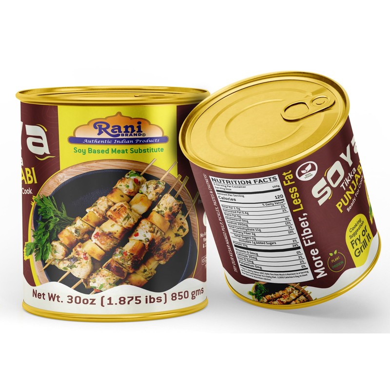 Rani Soya Tikka Punjabi 30oz (1.875lbs) 850g, Pack of 6,