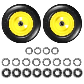 11x6.00-5" Flat Free Tire, Solid Smooth Front Wheel Tire for Bad Boy for Cub Cadet ZT1 for Zero Turn Mower for ZT1 42" 46" 50" 54" Mowers with 3/4" 5/8" 1/2" Precision Bearings (11x6.00-5" Tire-2pc)