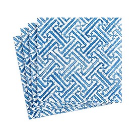 Caspari Fretwork Paper Cocktail Napkins in Blue - 20 Per Package