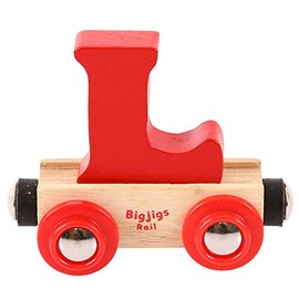 Bigjigs Rail Rail Name Letter L (Red) - Other Major Wooden Rail Brands are Compatible