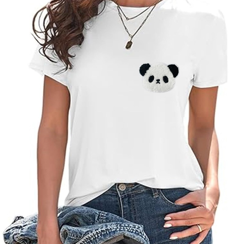 Patch Applique Iron on Cute Panda Set of 4 Embroidered