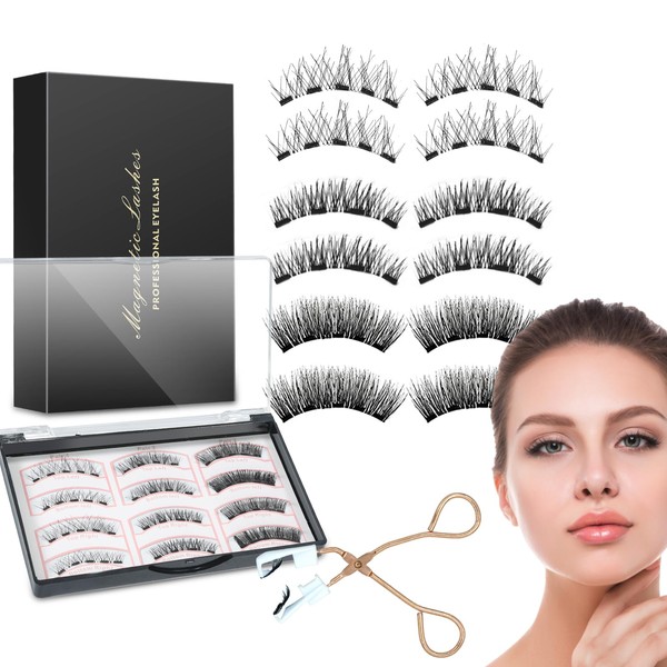 Magnetische Wimpern, Wiederverwendbare Magnet Wimpern, Verbessertes Dual-3D-5D-Verlängerungsset für Wimpern Magnetisch