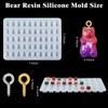 Patelai 2 Pcs 3D Bear Resin Silicone Molds Gummy Small