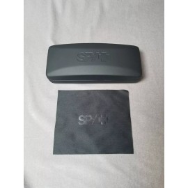 SPY+ Eyeglass Optical Case - Plus Cleaning Cloth, Color Matt Black Faux Leather