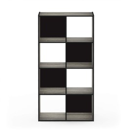 Furinno Pelli Cubic Storage Cabinet, 4x2, French Oak Grey/Black