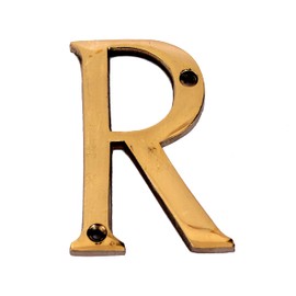 eSplanade - Brass House Hotel Door Name Alphabets - Wall Door Plaque Letter Alphabet - 3" Inches - Golden ("A" Alphabet) ("R" Alphabet-3)