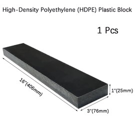 High-Density Polyethylene (HDPE) Plastic Block 1" x 3" x 16",HDPE Plastic Tapping Block for Machining,Home Improvements,DIY Projects (Black)