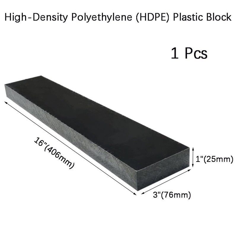 High-Density Polyethylene (HDPE) Plastic Block 1" x 3" x 16",HDPE