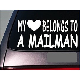 EZ-STIK Mailman My Heart Belongs StickerG531 8" Vinyl Mail Truck Post Office Uniform