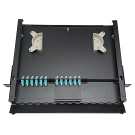 Unbranded/Generic 24 Fiber 1RU Rack Mount FDP Patch Only w/ 12 LC/OM3 Duplex Adapters