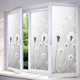 Privacy Window Film Stained Glass Window Cling Dandelion Decorative
