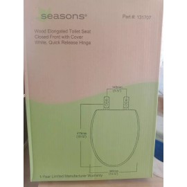 season's Seasons® Molded Wood Elongated Toilet Seat White