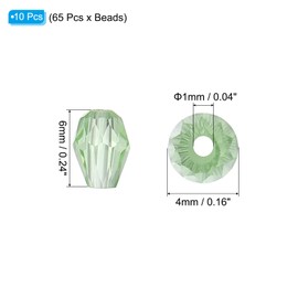 PATIKIL Teardrop Faceted Beads, 650 Pcs Clear Green Bicone Birthstone Bead Glass Crystal Assortments Vertical Hole Shape for DIY Craft Bracelet Necklace Jewelry Making, 4x6mm