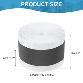 PATIKIL Reflective Tape Strip, 2" x 33FT High Visibility Reflective Strip Sew-on Reflective Tape DIY Safety Fabric Webbing for Bags Clothes Raincoats, White