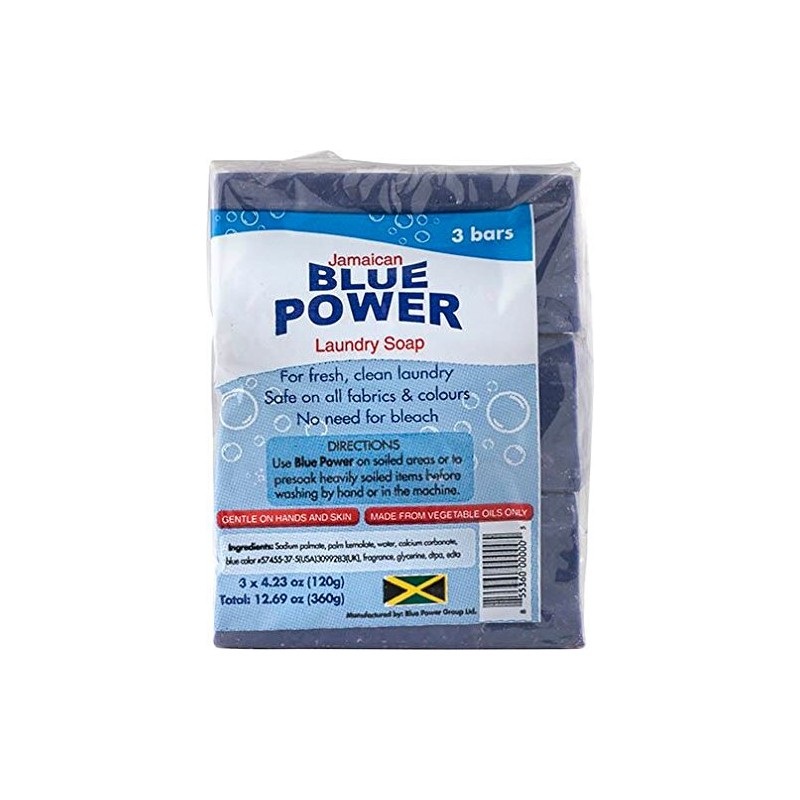 BluePower Jamaican Blue Power Laundry Soap, 4.23 Ounce (Pack of