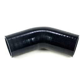 System1 Designs 3.5" Inch Black Silicone Coupler 3 Layers of Polyester Reinforcement Suitable 45 Degree Turbo Air Intake Intercooler Piping with 2x T-Bolt Clamps