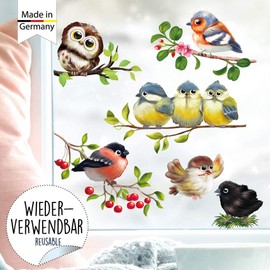Wandtattoo Loft Window Sticker Spring Easter Bird Set Spring Window Decoration - Reusable Birds Window Stickers