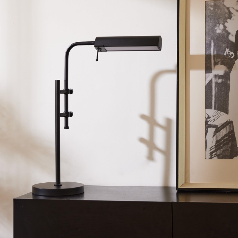 VONLUCE Rustic Desk Lamp, Adjustable Industrial Style Metal Table Lamp,