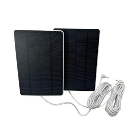 VIECAM Solar Panel for Ring Camera, 3W Solar Charger Compatible with Ring Spotlight Cam & Stick Up Cam, Outdoor Camera Power Supply with 10FT DC Barrel Plug and USB-C Adapter, White, 2 Pack