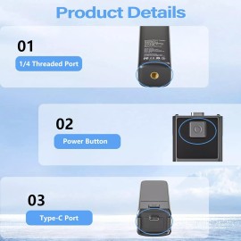 FOR DJI Osmo Pocket 3 Battery Handle: 5000mAh, 22.5W Fast Charging, 1/4" Thread