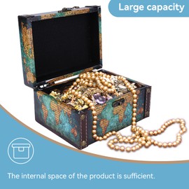 Pirate Treasure Boxes, Small Wood Decorative Chest, Treasure Chest Keepsake Box Jewelry Craft Collection Case Storage Wood Trunk Boxes For Kids Gift(#1)