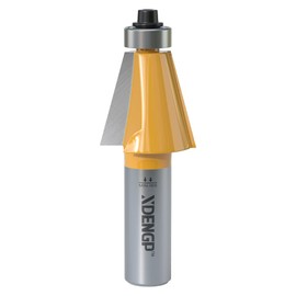 XDENGP 15 Degree Chamfer Router Bit with 1 Inch Cutting Length,1/2 Inch Shank Carbide Edge Forming Bevel Router Bit with Bearing, Chamfer Bit Miter Angle Milling Cutters Tool
