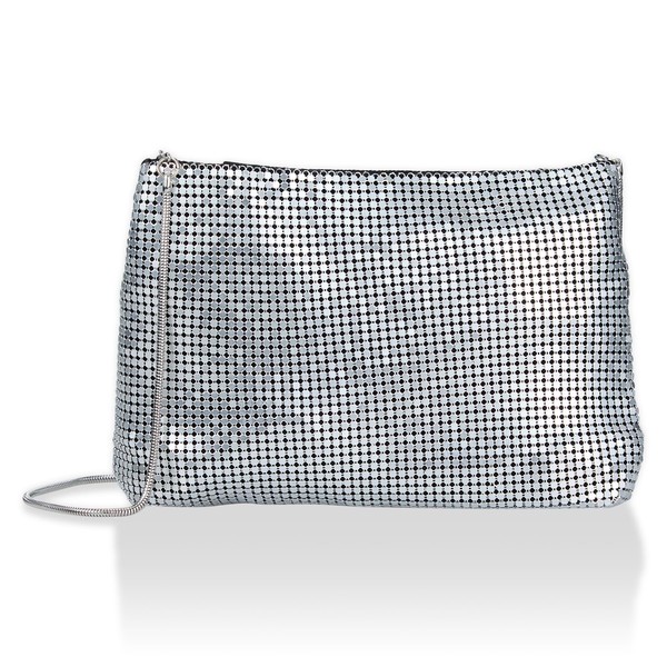 Cooco 2413113006 Shoulder Bag, Metal Mesh Mini Shoulder Bag, silver