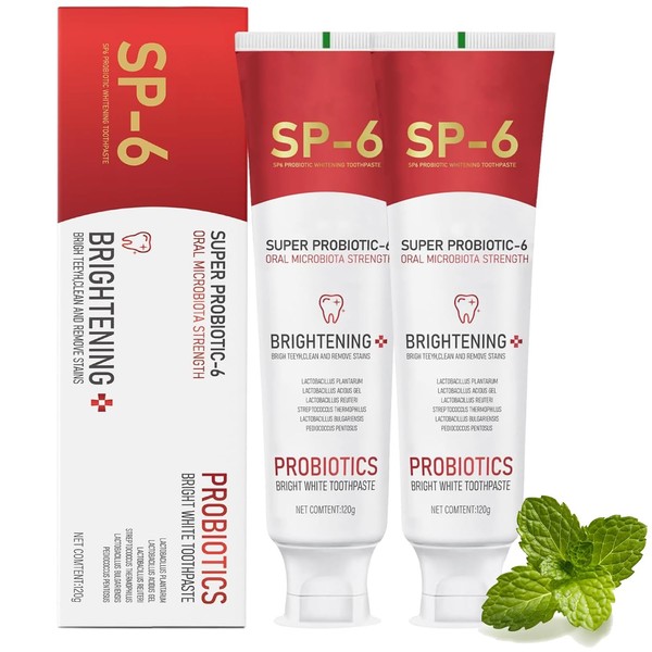 2-Pack SP-6 Probiotic Whitening Toothpaste - Enhanced Formula with 6