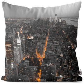 VOID N.Y. Skyline Cushion Cover Outdoor Indoor New York Manhattan USA Cushion Size: 60 x 60 cm