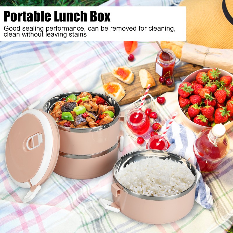 Portable 304 Stainless Steel Bento Lunch Box Thermal Cylinder Lunch