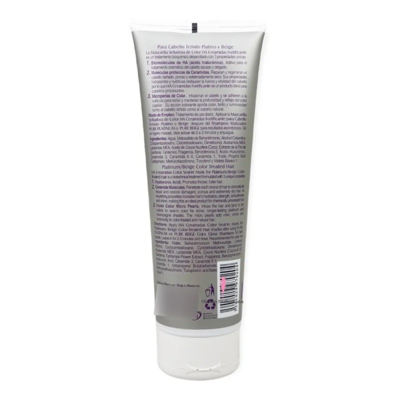 Mascarilla Selladora Color Platino Beige Ácido Hialurónico