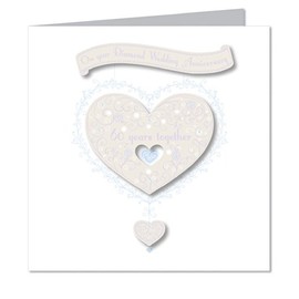 Luxury Handmade Diamond Anniversary card by Talking Pictures