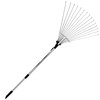 TABOR TOOLS Adjustable Metal Rake - Collapsible & Telescopic -