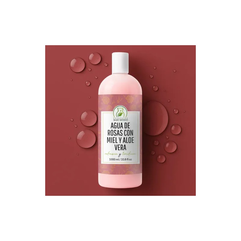 Agua De Rosas Con Miel Orgánica Y Aloe Vera Tónico