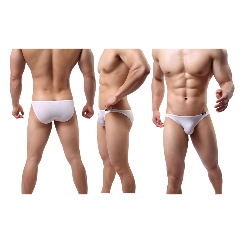 COODYAKE Mens Silky Low Rise Bikini Underwear Briefs Pack of