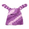 Bunny Ear Knitted Hat Purple Warm Windproof Thicken Stretchy Stylish